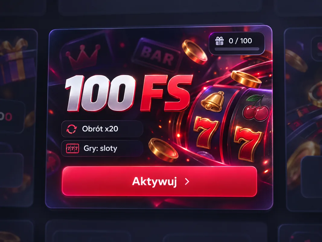 Karta bonusu 100 FS w zakładce Bonusy Vavada z przyciskiem aktywacji