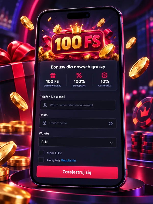 Formularz rejestracji Vavada na telefonie: telefon lub e-mail, hasło, waluta PLN i zgoda 18+
